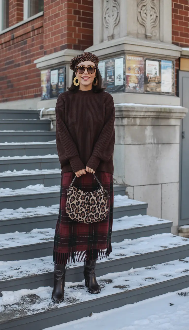 2025 Fall-Winter Fashion: Cold Weather outfits Ideas Classic Winter Mix of Prints