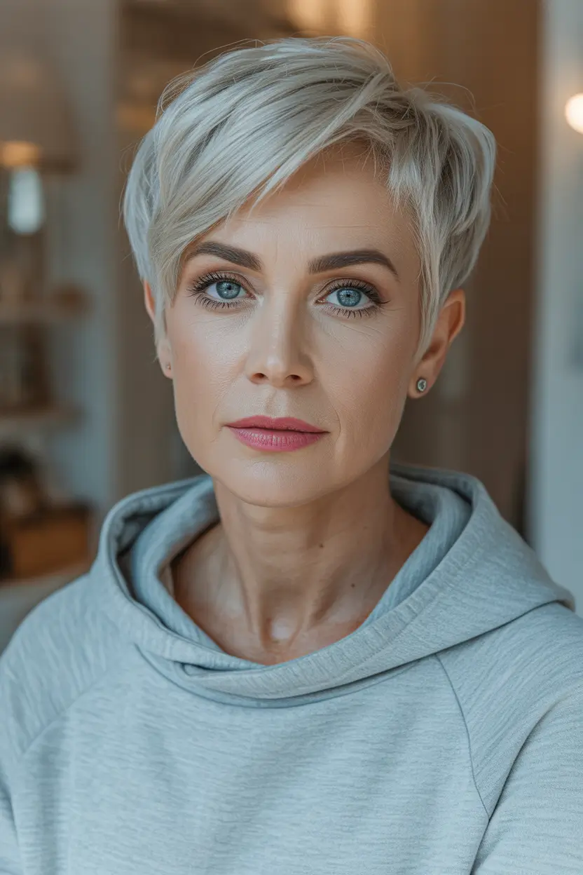 Cute hairstyles for Fall 2025 Chic Silver Pixie