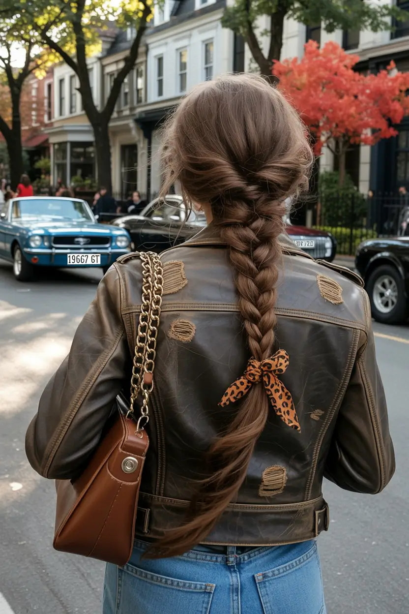 Cute hairstyles for Fall 2025 Classic Long Braid with a Bow