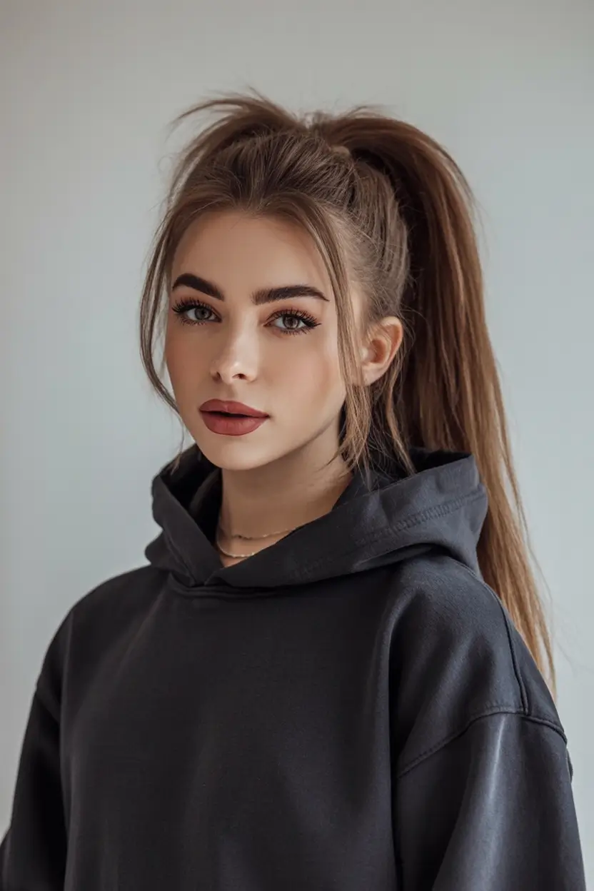 Cute hairstyles for Fall 2025 High Ponytail with Effortless Lift