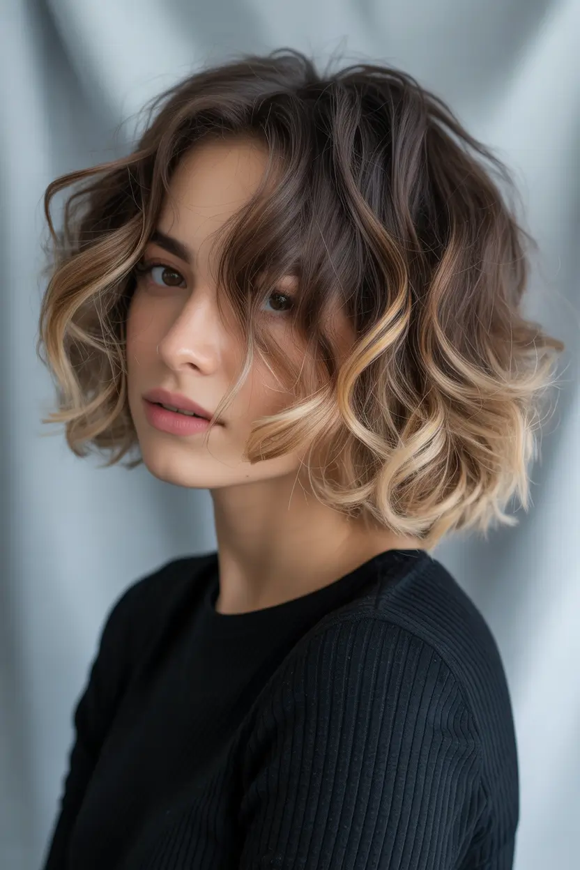 Cute hairstyles for Fall 2025 Soft Textured Waves on a Medium Cut