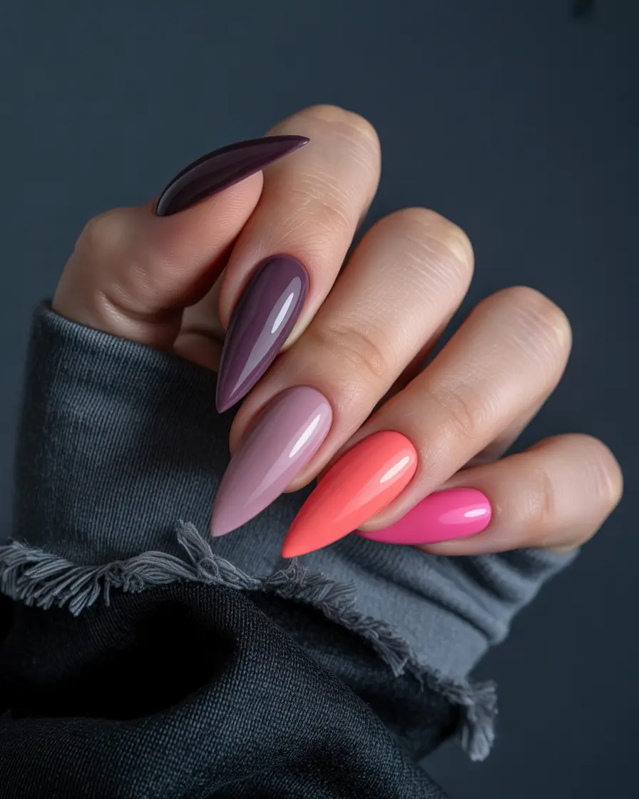 Elegant Neutral Fall Nails 2025 Autumn Gradient Almond
