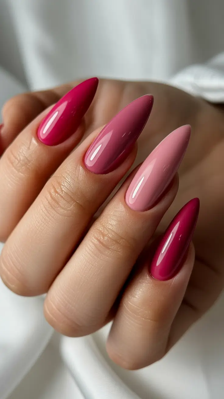Elegant Neutral Fall Nails 2025 Berry Gradient Almond Fade