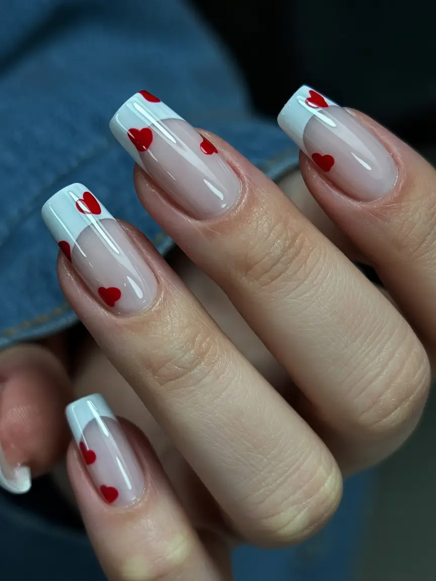 Elegant Neutral Fall Nails 2025 Hearts and Minimal French
