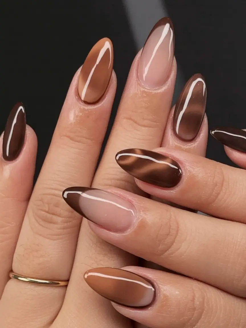 Fall 2025 Nail Color Trend Ideas Coffee Ombre The Gradient Everyone’s Wearing
