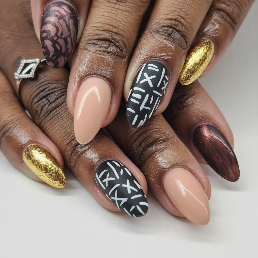 Fall 2025 Nail Colors for Dark Skin Mixed Texture Story