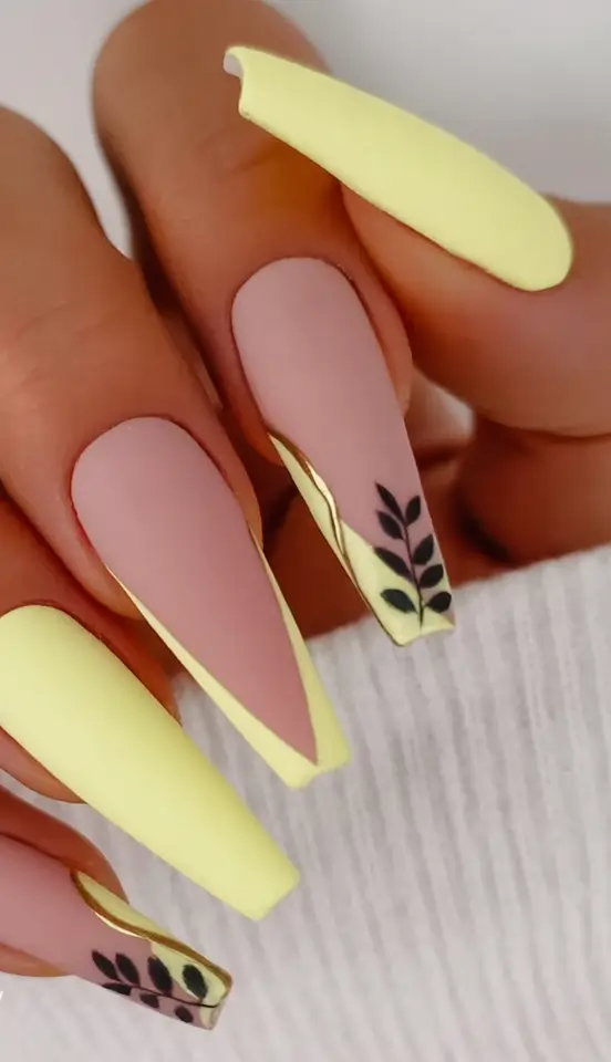 fall coffin nail ideas 2025 Matte Mauve with Yellow Tips