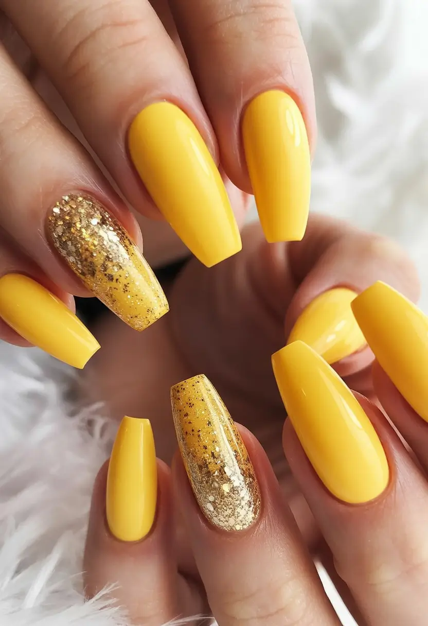 Fall Nail Colors for Medium Skin 2025 – Top Picks Golden Yellow Coffin Shine