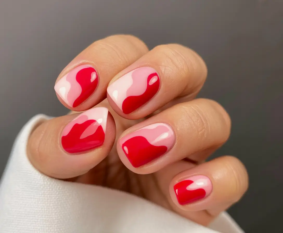 Fall Nail Colors for Medium Skin 2025 – Top Picks Wavy Reds on Short Squares