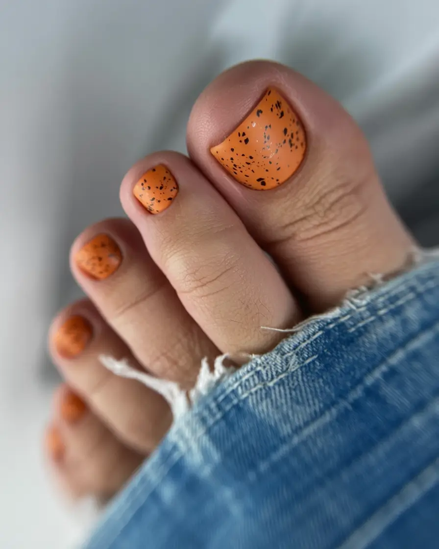 fall pedicure colors 2025 Speckled Pumpkin Spice