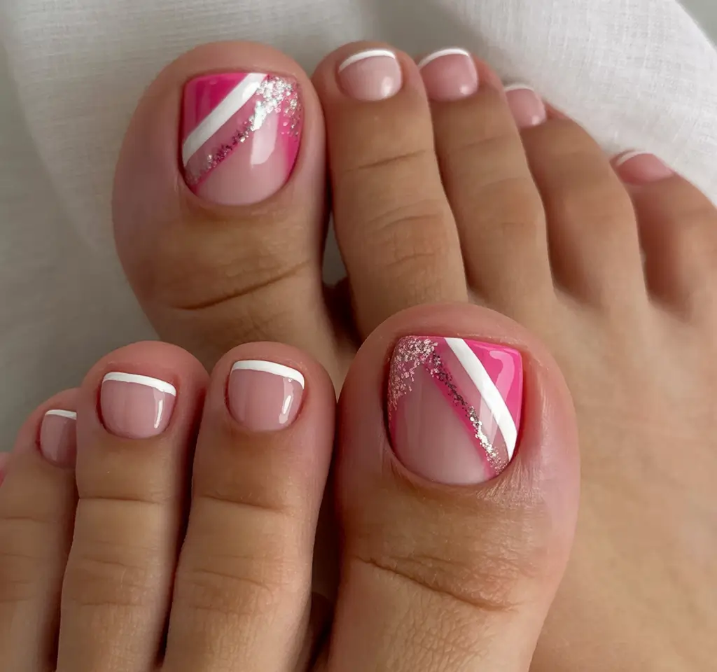 Fall Toe Nail designs Ideas 2025 Barbie Blush Meets French Tip