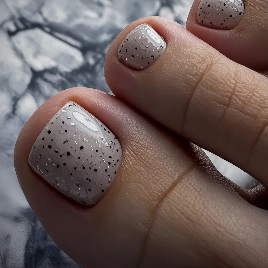 Fall Toe Nail designs Ideas 2025 Speckled Stone Serenity