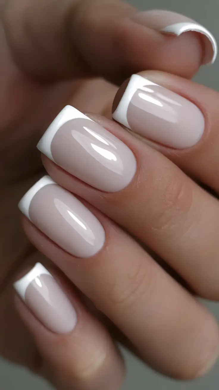 fall wedding nails 2025 Modern French with Sharp Elegance