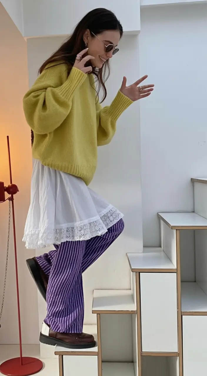 How to Layer Clothes for Fall – 2025 outfits Inspo Whimsical Color Play with Granny-Core Texture