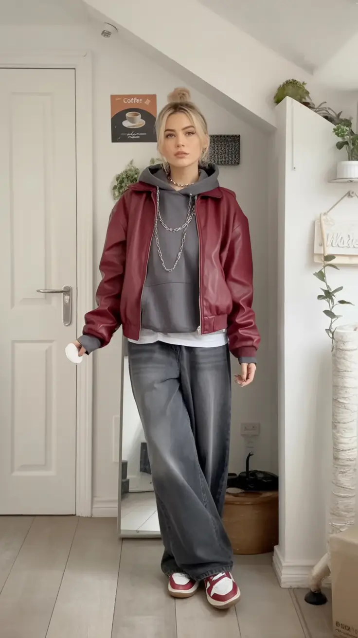 How to Layer Clothes for Fall – 2025 outfits Inspo Muted Streetwear with Leather Layers