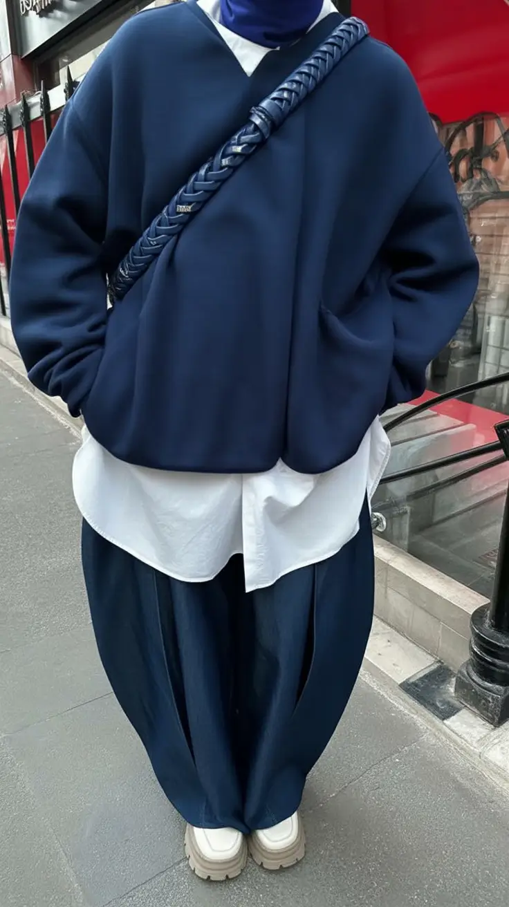 How to Layer Clothes for Fall – 2025 outfits Inspo Layered Neutrals in Deep Blue and Cream