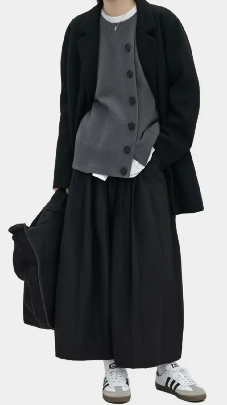 How to Layer Clothes for Fall – 2025 outfits Inspo Modern Academia in Greyscale