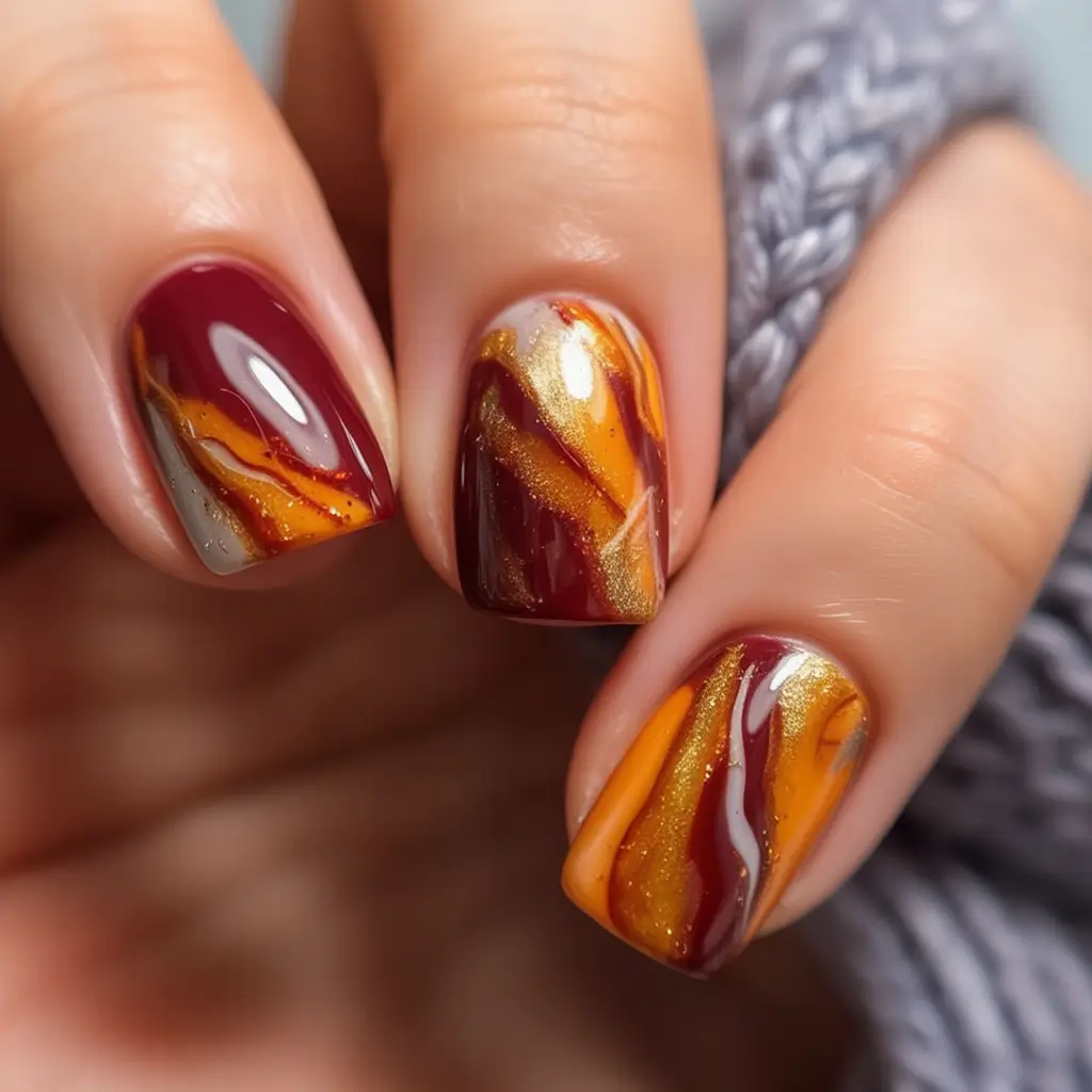 Modern Fall Manicure Ideas 2025 Molten Amber And Wine