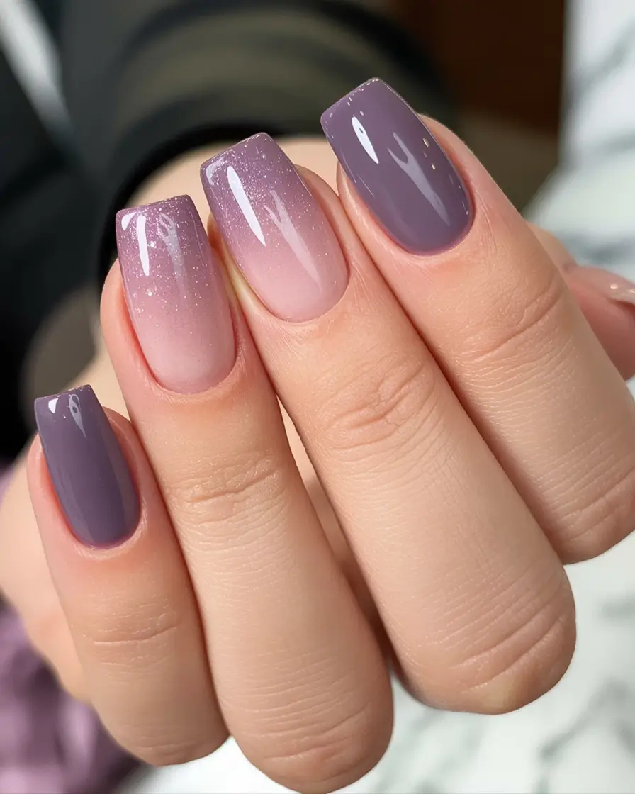 Nail Trends for Fall 2025 Plum and Pink Gradient Glow