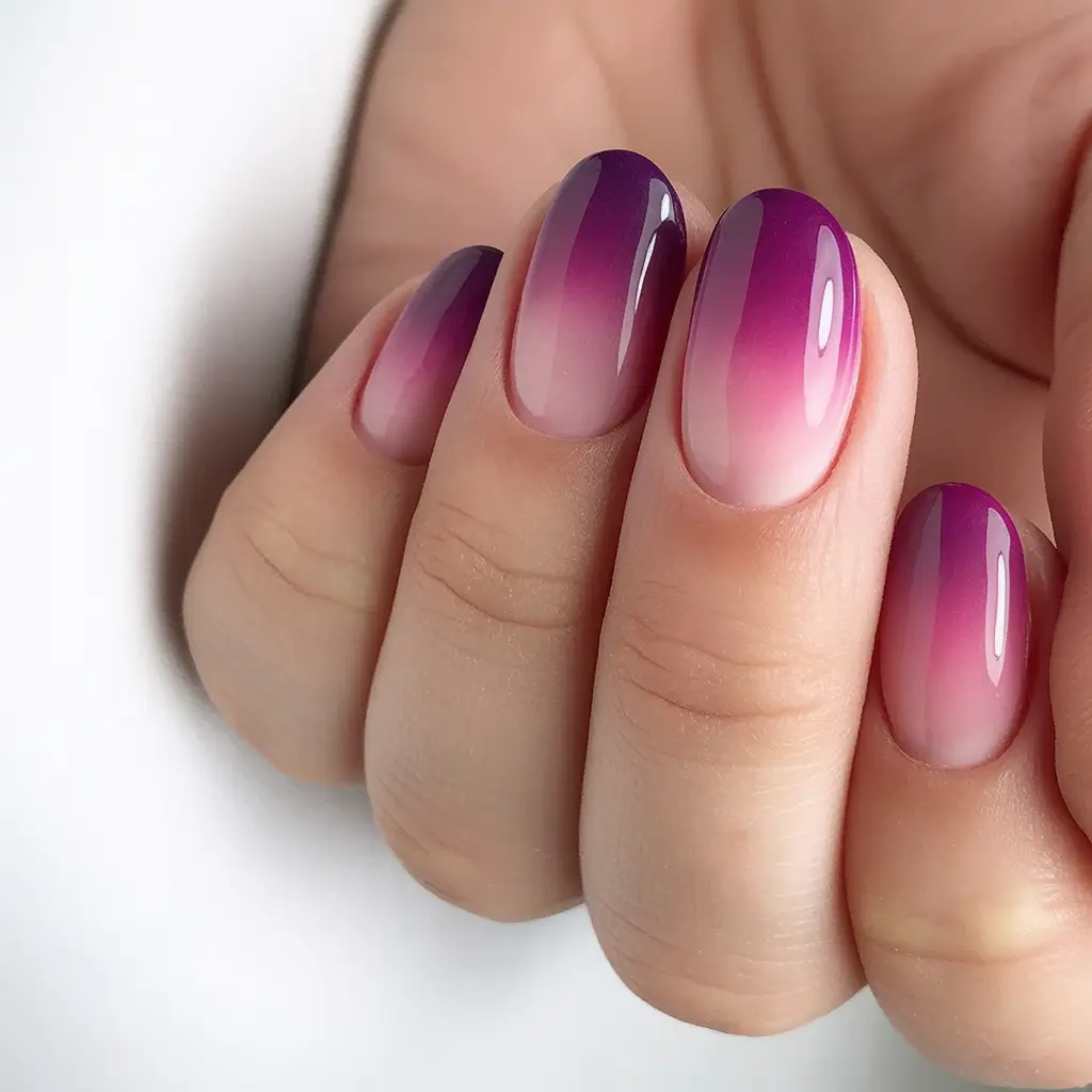 Nail Trends for Fall 2025 Magenta to Milk Ombre