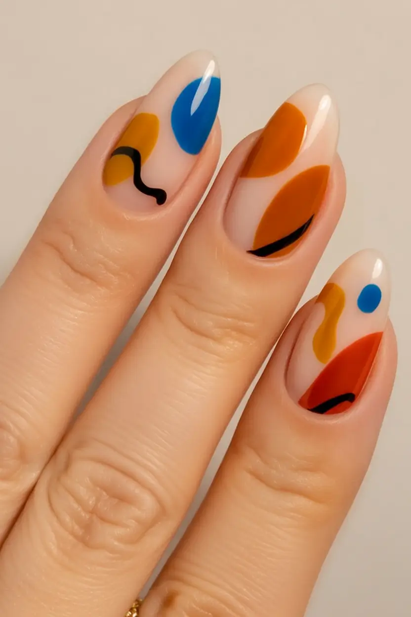 Nail Trends for Fall 2025 Abstract Autumn Art