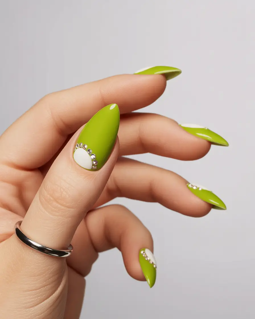 Fresh Green with Crystal Detail