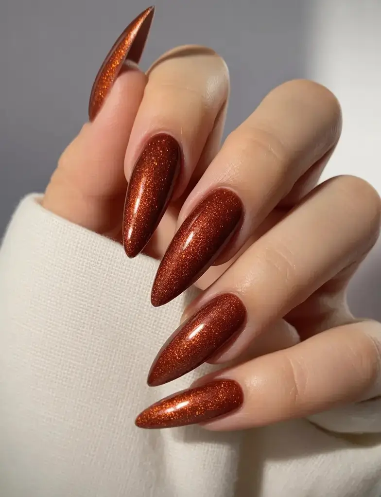 Stylish Brown Fall Nails 2025: Trendy Almond Shape Designs for Autumn