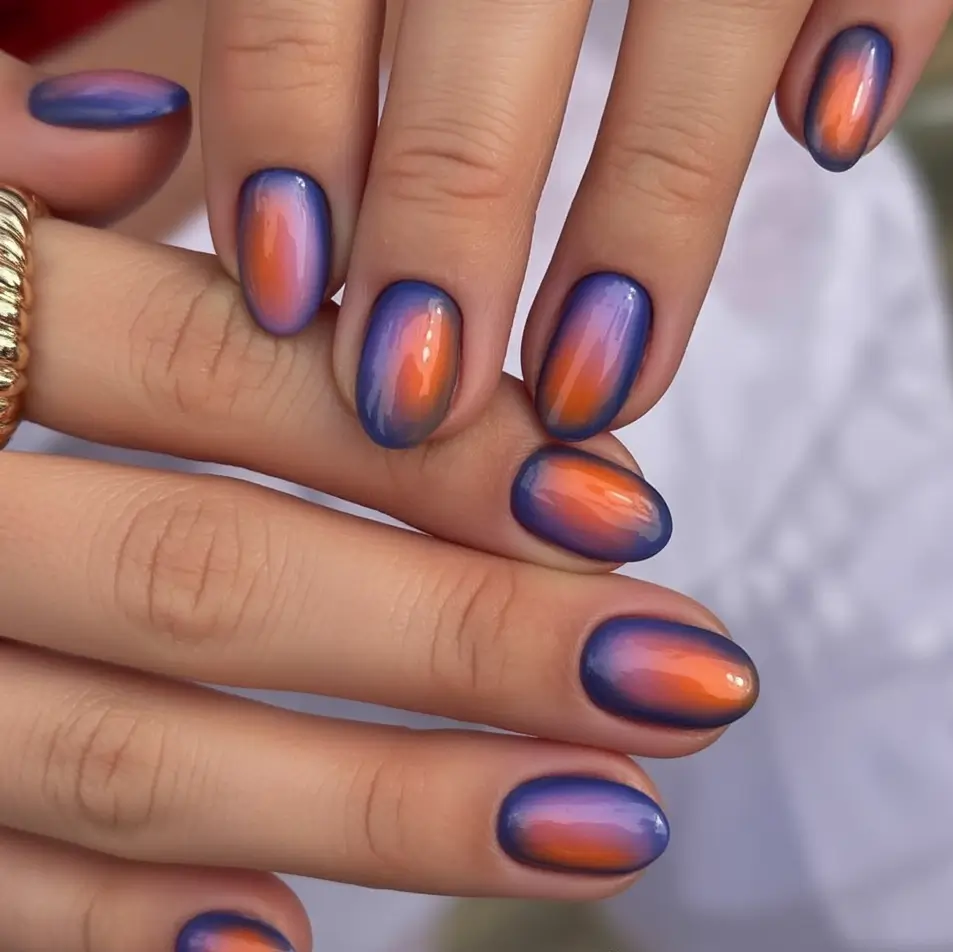 Stylish Fall Oval Shape Nail Designs 2025 Chocolate Brown with Micro-Glitter Accent