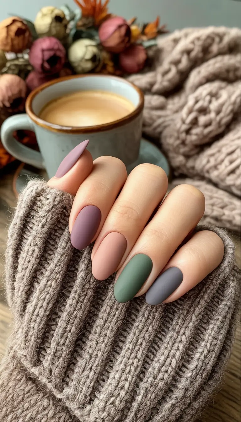 Subtle and Chic Fall Nails 2025 Soft Matte Neutrals with an Earthy Twist