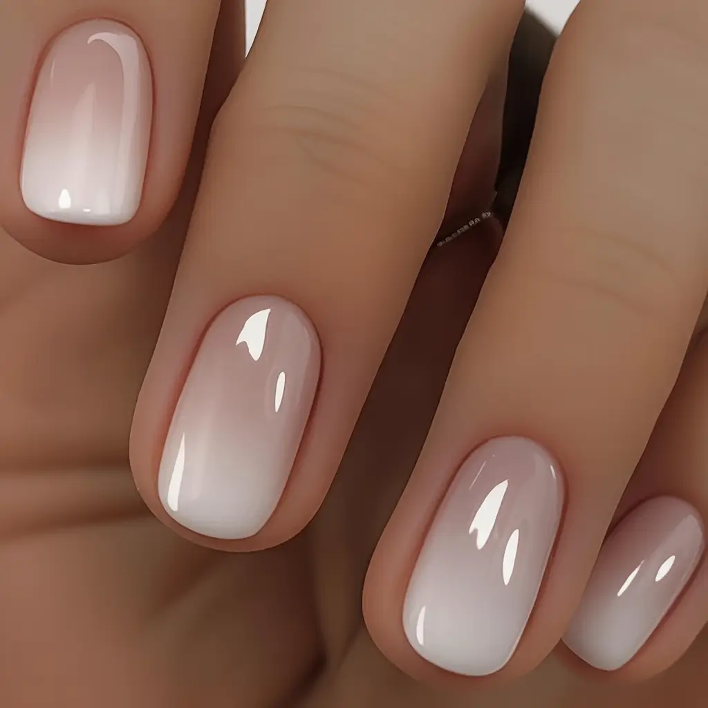 Subtle and Chic Fall Nails 2025 Classic Baby Boomer Ombre