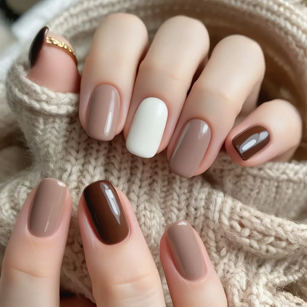 Subtle and Chic Fall Nails 2025 Cozy Neutrals Mix