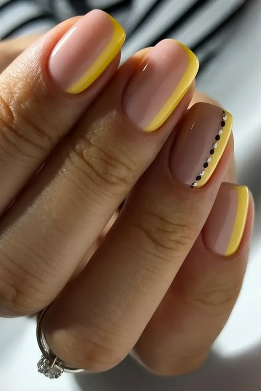 Trendy Fall 2025 Nail Colors for Fair Skin Minimalist Yellow French
