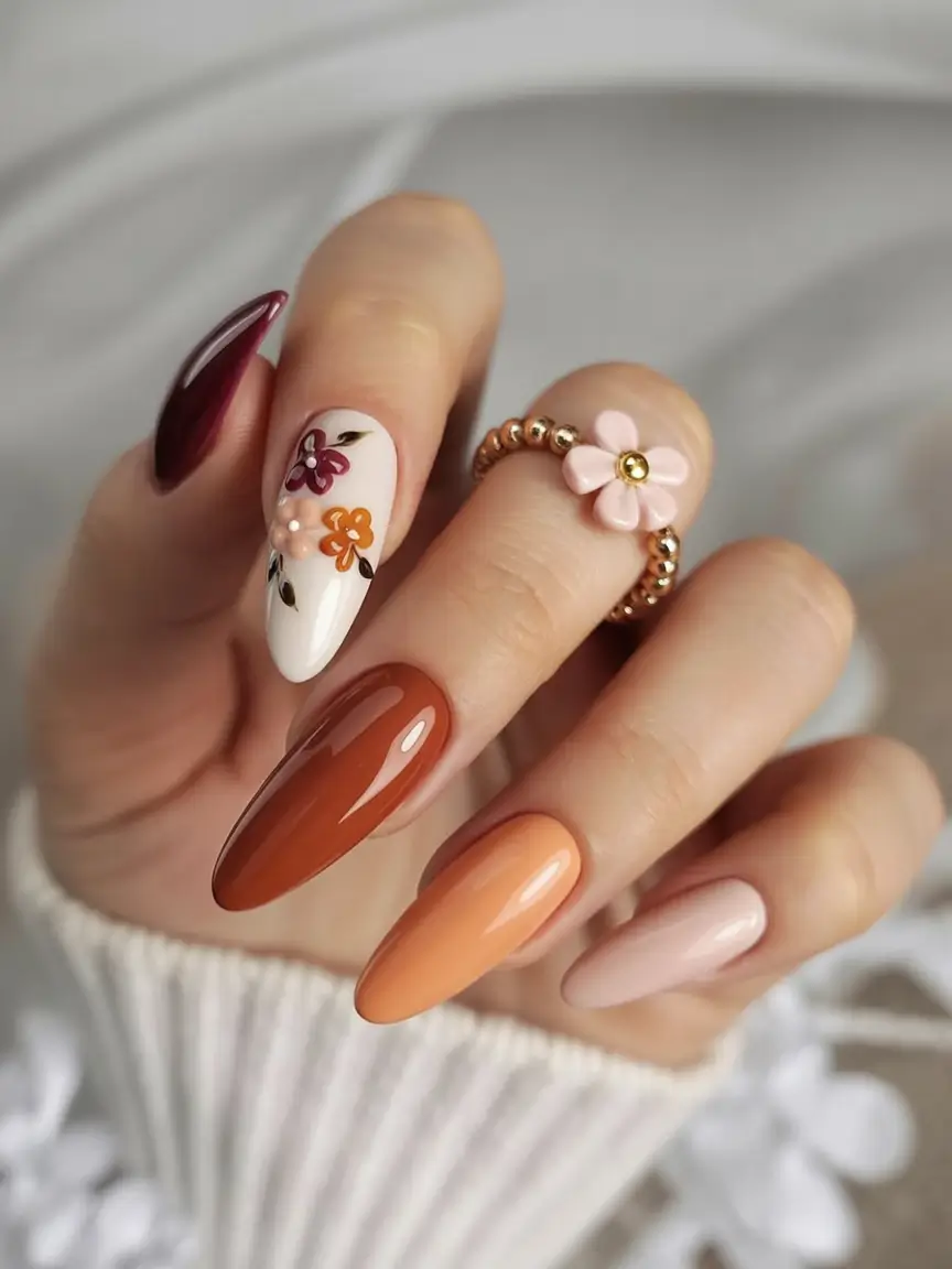 Trendy Fall 2025 Nail Colors for Fair Skin Warm Autumn Bouquet