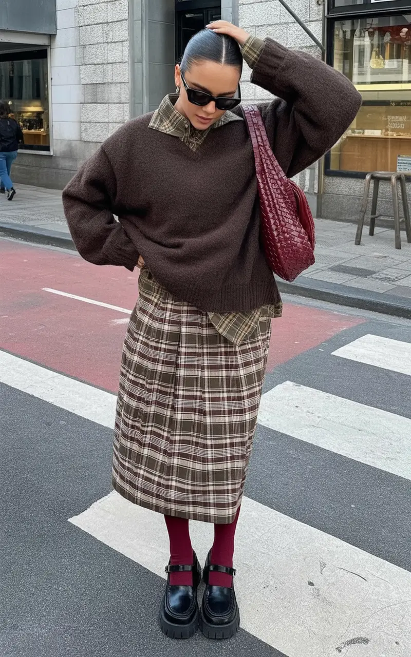 Warm outfits for Fall Season 2025 Chocolate Layering for Cold City Walks