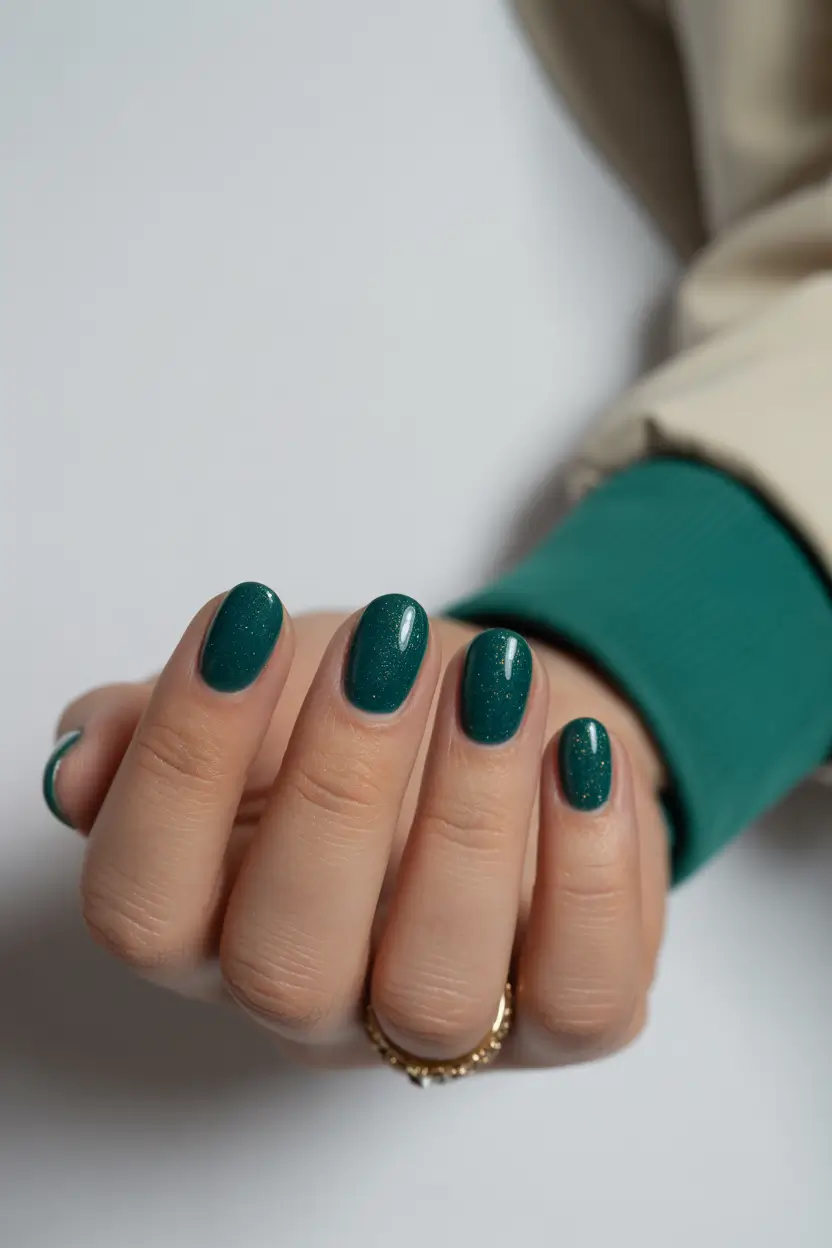 2025 Easy Fall Nails Emerald Whisper