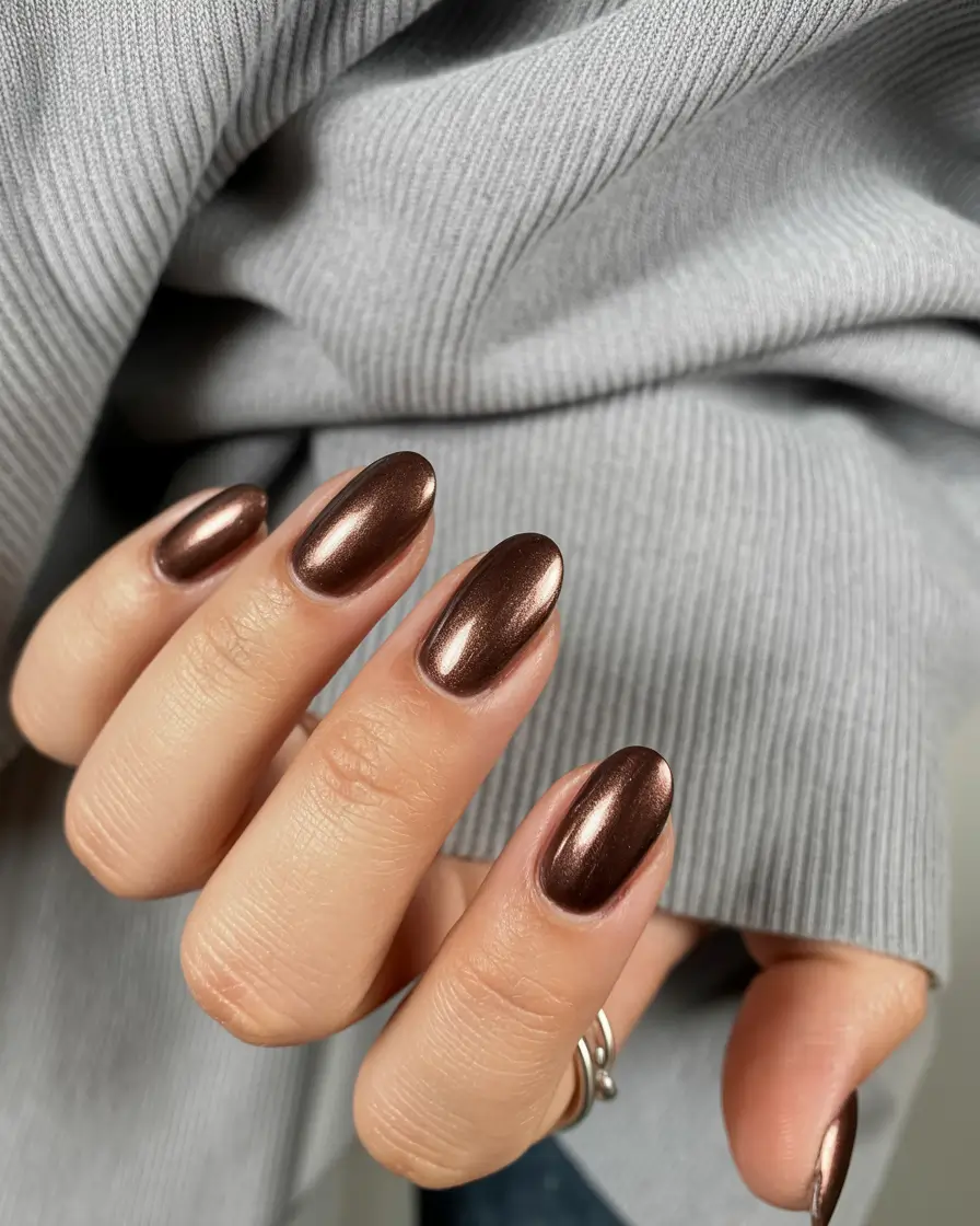 2025 Easy Fall Nails Molten Bronze Glow