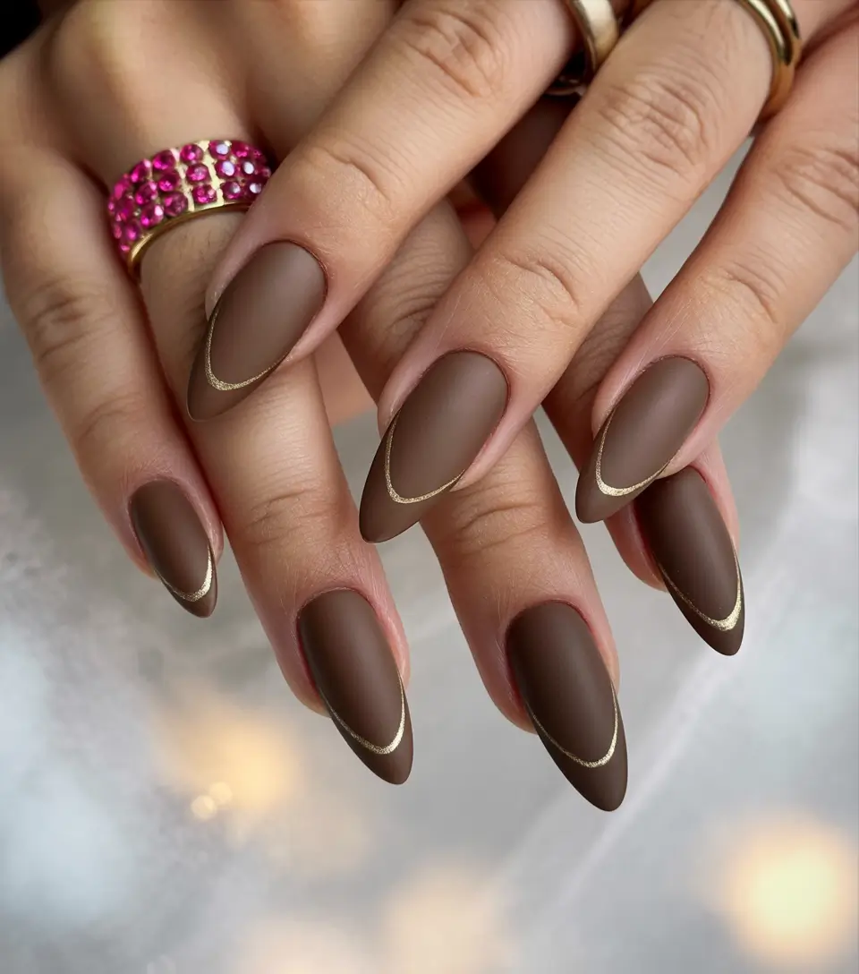 2025 Easy Fall Nails Matte Mocha Elegance