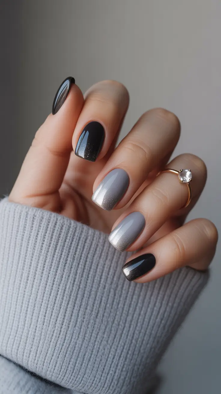 2025 Easy Fall Nails Smoky Gradient Fade