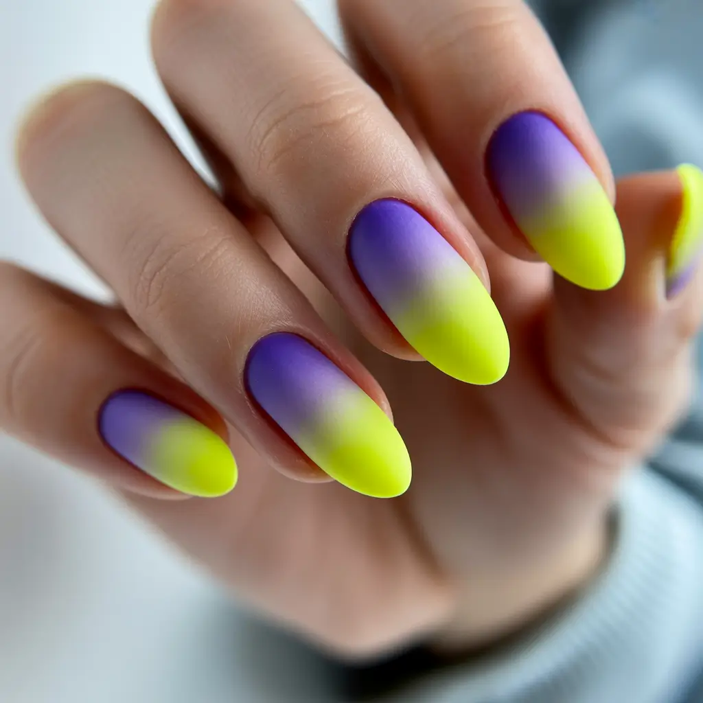 2025 Fall Ombré Nails Electric Twilight Duo
