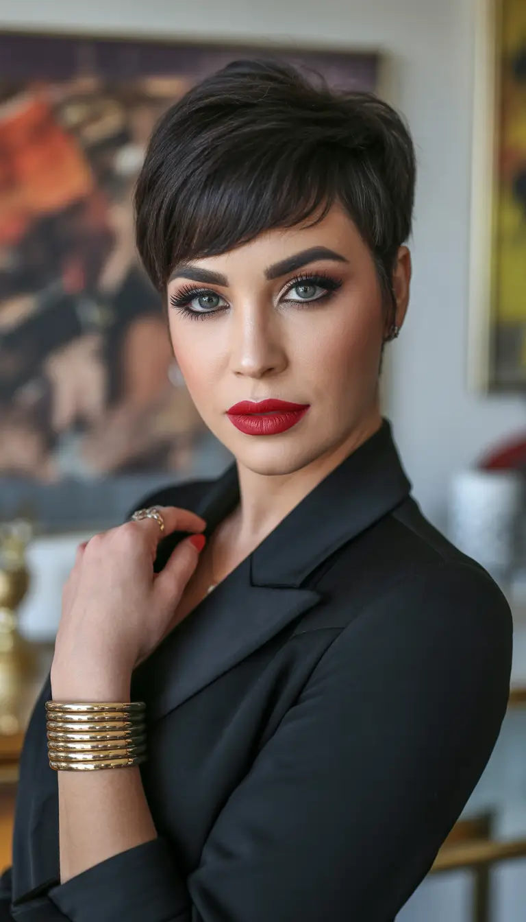 Best Fall Winter Haircut Styles 2025–2026 Polished Pixie with Side Fringe