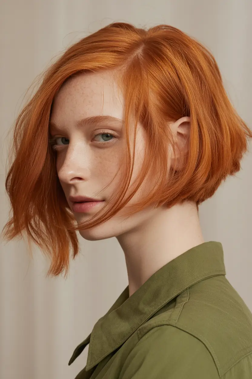 Best Fall Winter Haircut Styles 2025–2026 Blunt Ginger Bob
