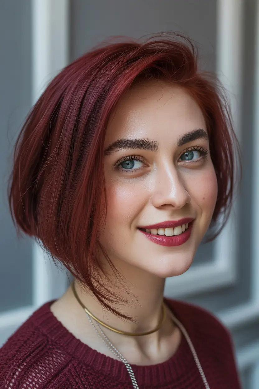 Best Fall Winter Haircut Styles 2025–2026 Deep Red Bob