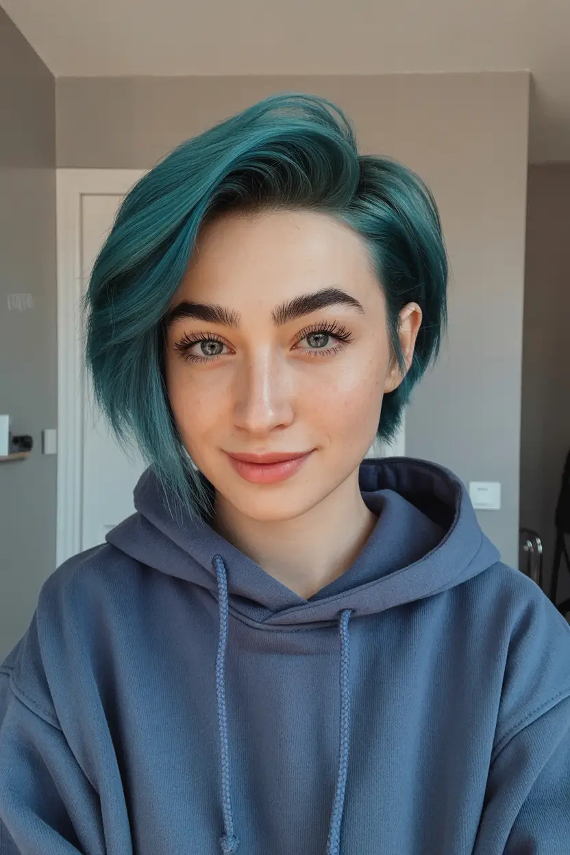 Best Fall Winter Haircut Styles 2025–2026 Deep Teal Bob