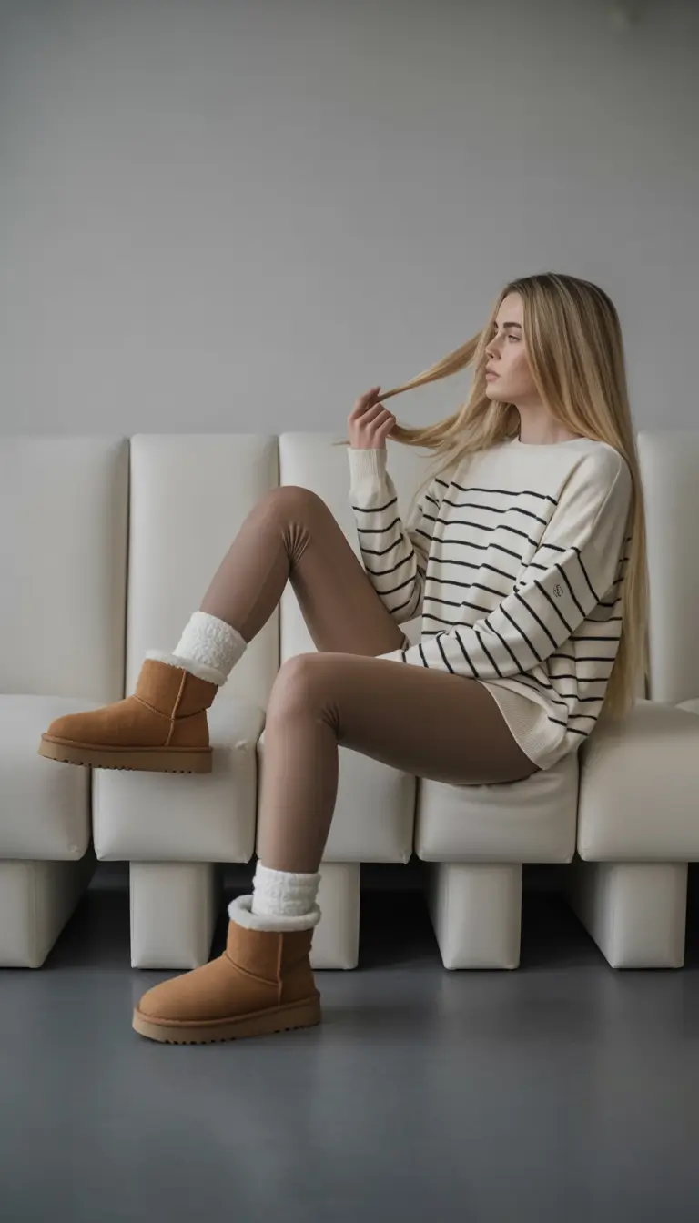 Casual Winter Outfits Ideas 2025-2026 Striped Simplicity
