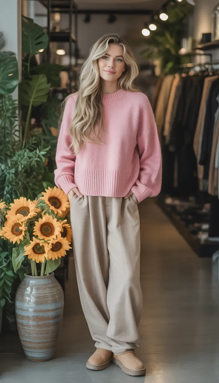 Casual Winter Outfits Ideas 2025-2026 Soft Pink Confidence