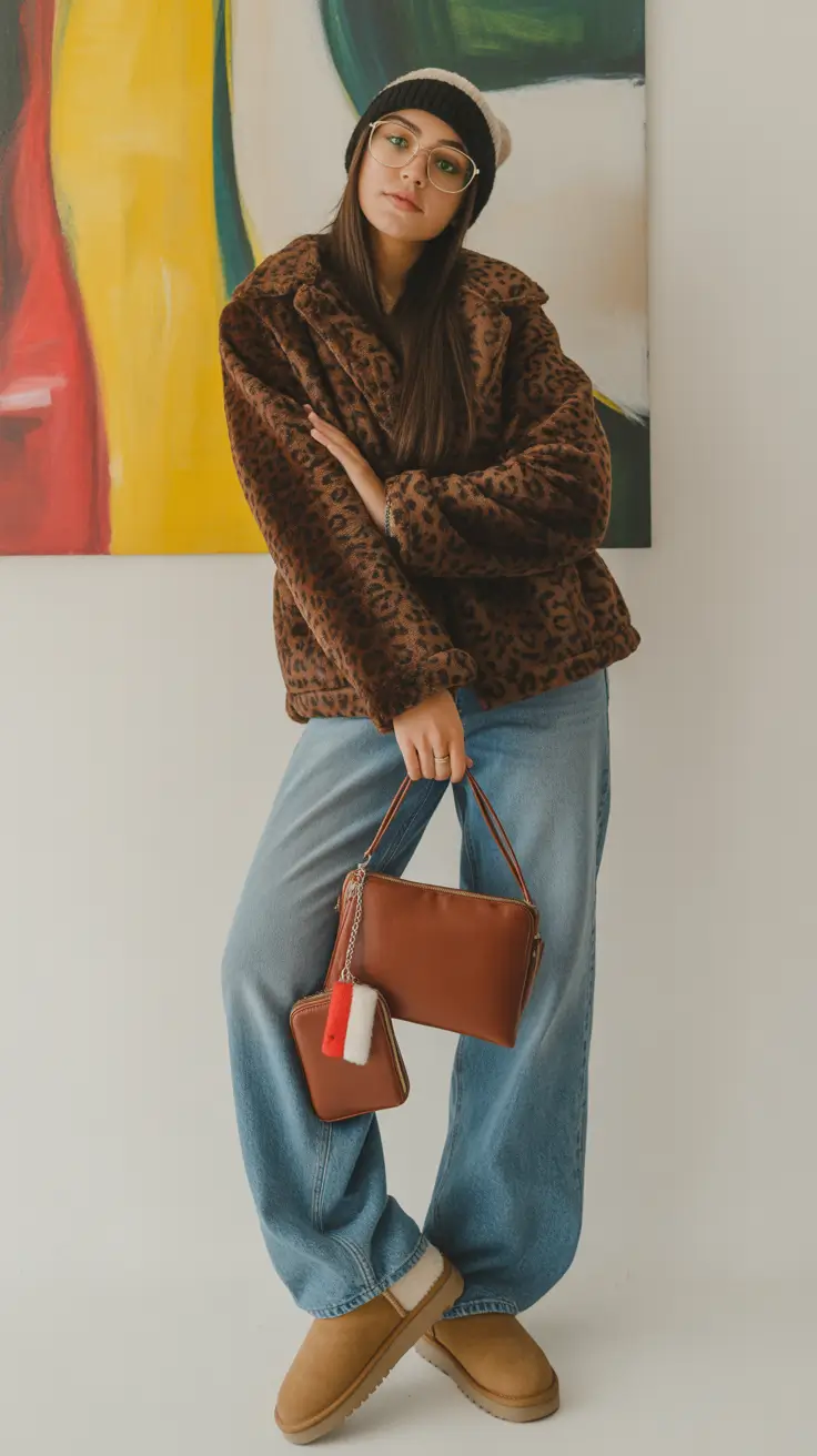 casual winter outfits ideas 2025 2026 Casual Leopard Print Energy