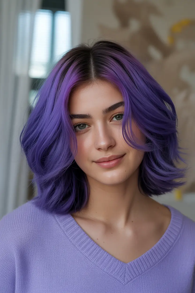 Deep Winter Hair Colors Inspiration 2025–2026 Lavender Frost Waves