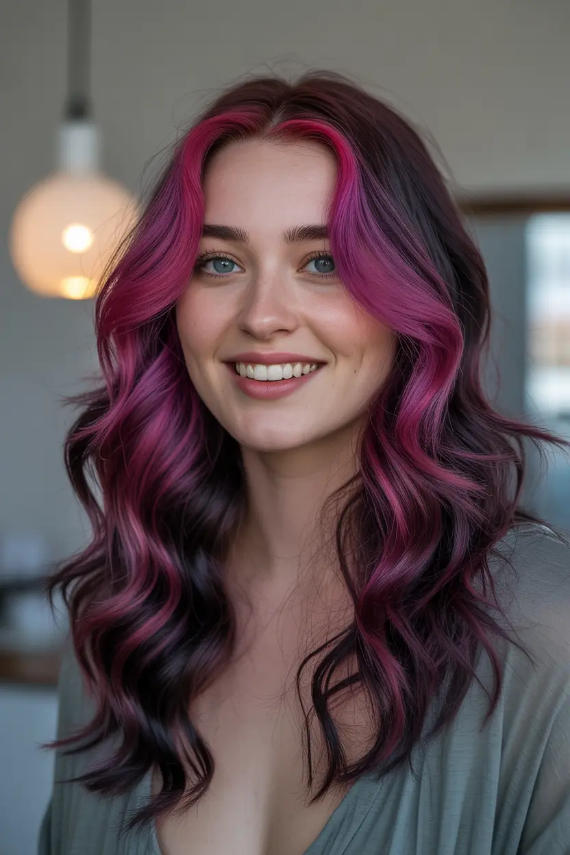Deep Winter Hair Colors Inspiration 2025–2026 Fuchsia Glow