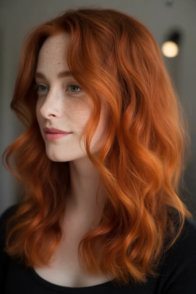 Deep Winter Hair Colors Inspiration 2025–2026 Spiced Pumpkin Glow