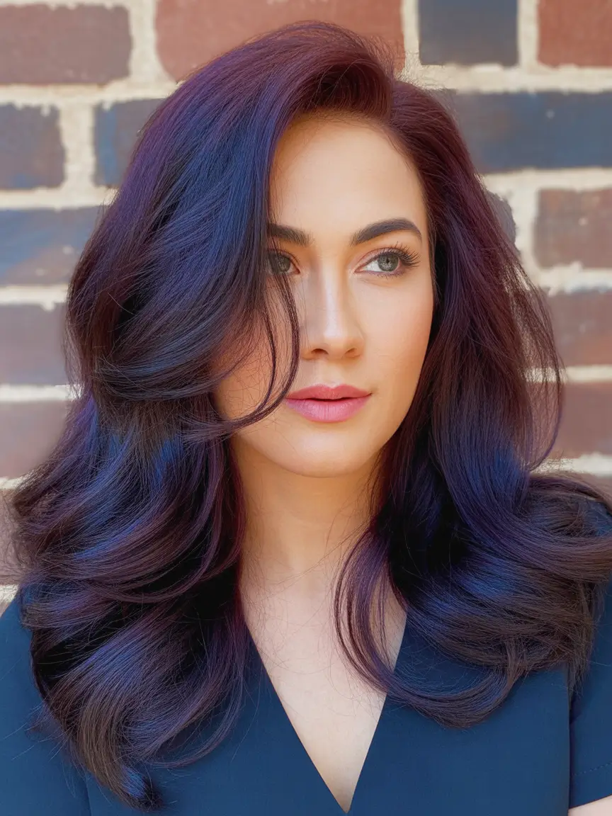 Deep Winter Hair Colors Inspiration 2025–2026 Plum Noir Shine